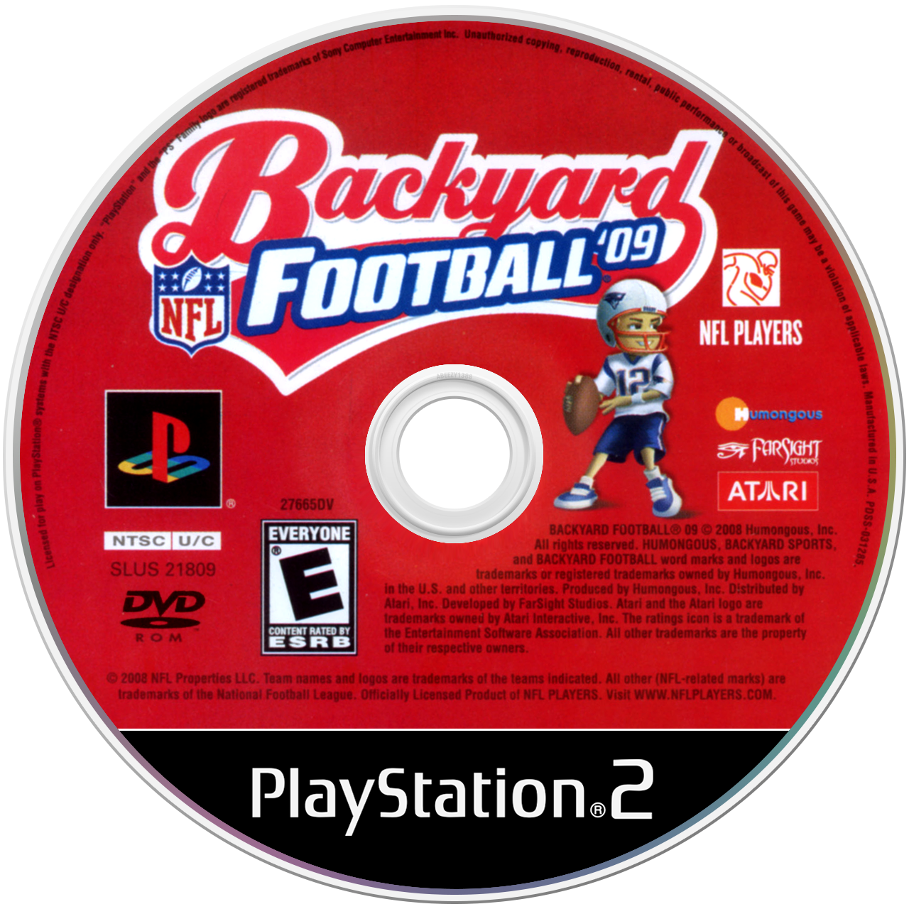 Backyard Football 09 back cover for Playstation 2